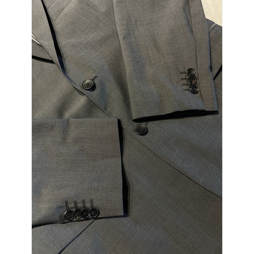 Hugo Boss 40-42R Slate Gray Super 100s Nailhead Blazer Suit Jacket - Picture 8 of 13